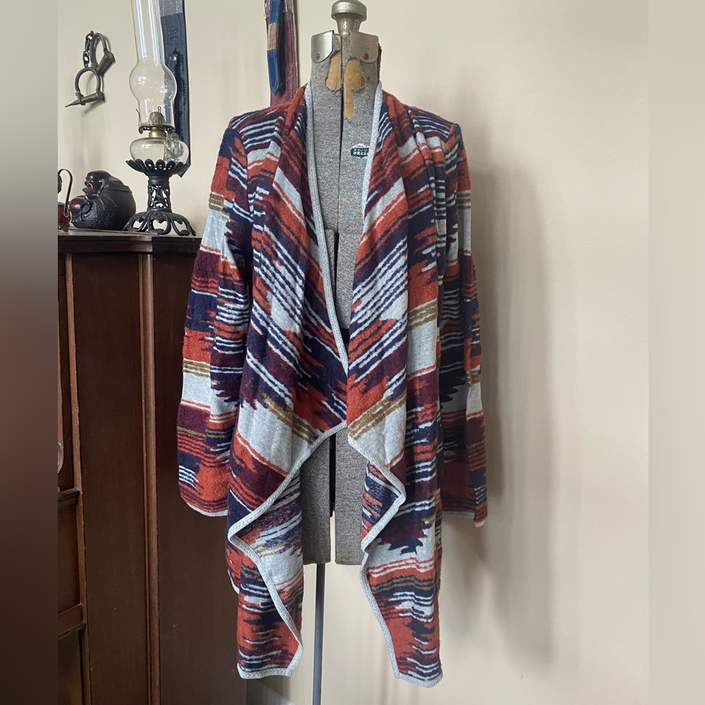 NWT Aztec LUCKY BRAND Flowy Soft Wrap Cardigan Poncho Jacket